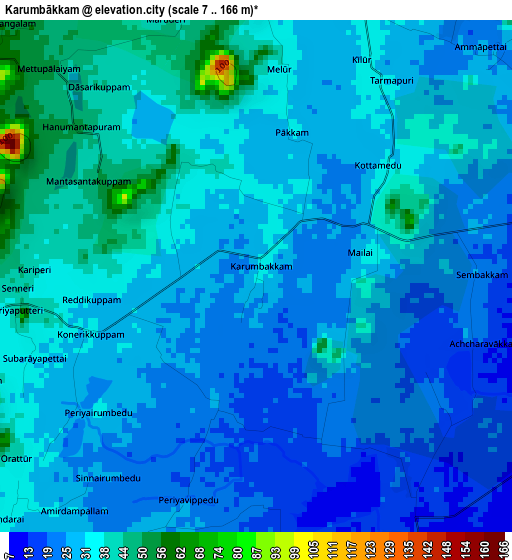 Karumbākkam elevation map