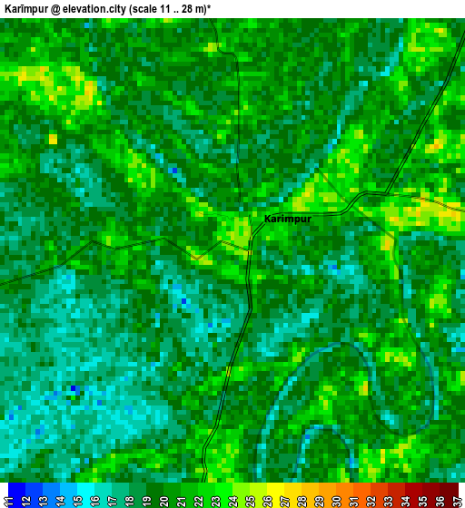 Karīmpur elevation map