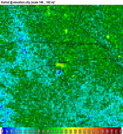 Karhal elevation map