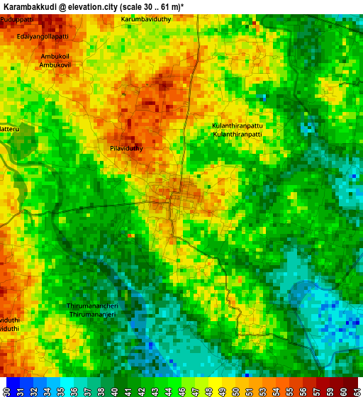 Karambakkudi elevation map