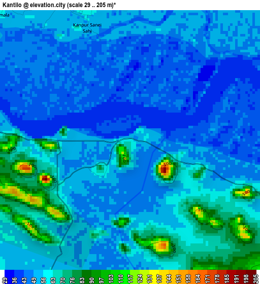 Kantilo elevation map