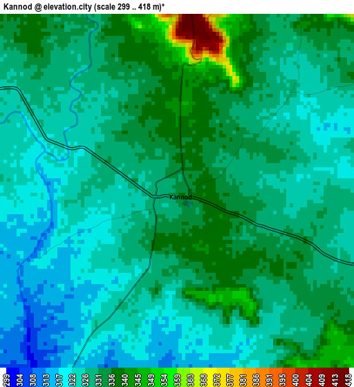 Kannod elevation map