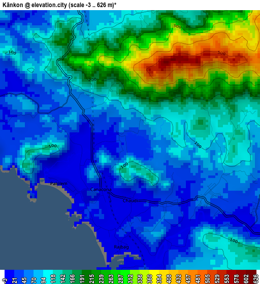 Kānkon elevation map