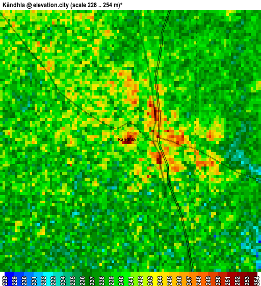 Kāndhla elevation map