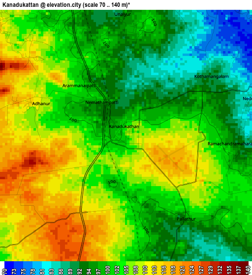 Kanadukattan elevation map