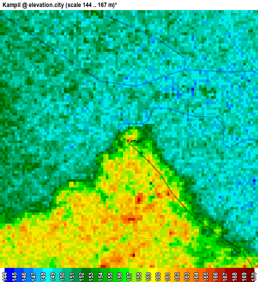 Kampil elevation map