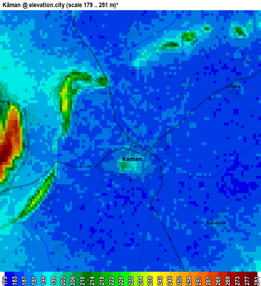 Kāman elevation map