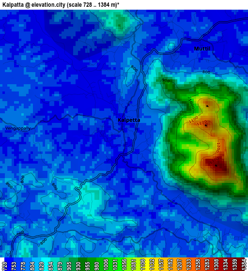 Kalpatta elevation map