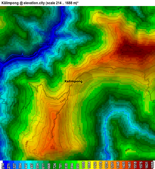 Kālimpong elevation map