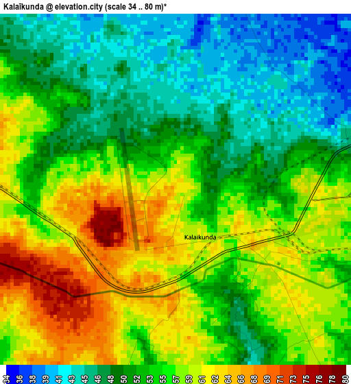 Kalaīkunda elevation map