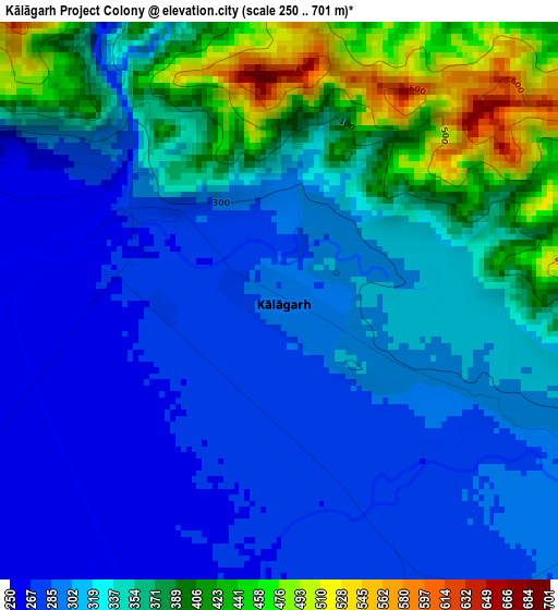 Kālāgarh Project Colony elevation map