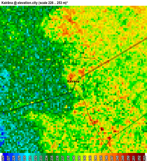 Kairāna elevation map