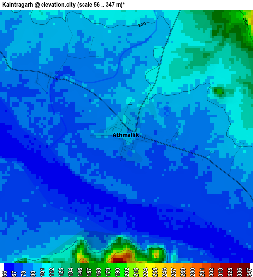 Kaintragarh elevation map