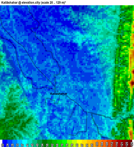 Kailāshahar elevation map