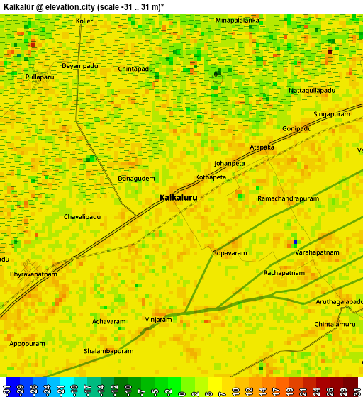 Kaikalūr elevation map