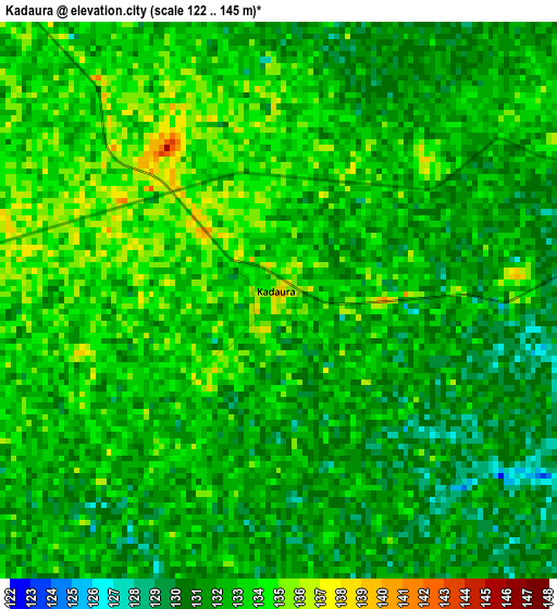 Kadaura elevation map