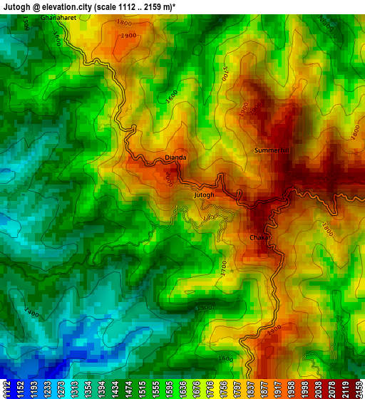 Jutogh elevation map