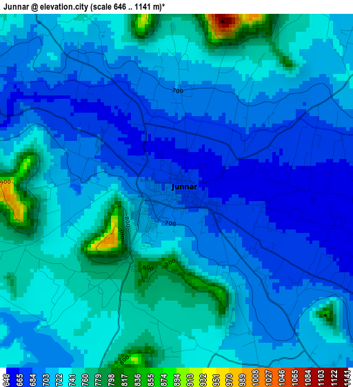 Junnar elevation map