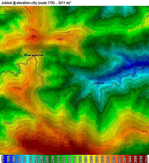 Jubbal elevation map