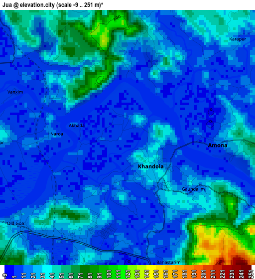 Jua elevation map