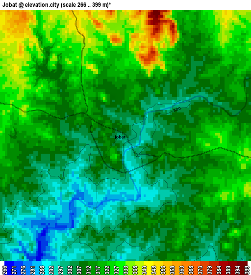 Jobat elevation map