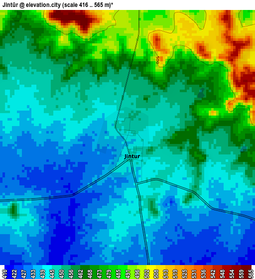 Jintūr elevation map