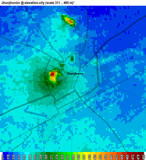 Jhunjhunūn elevation map