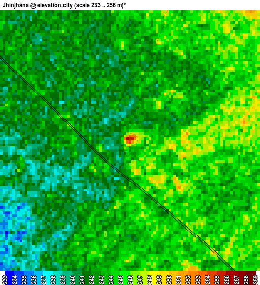 Jhinjhāna elevation map