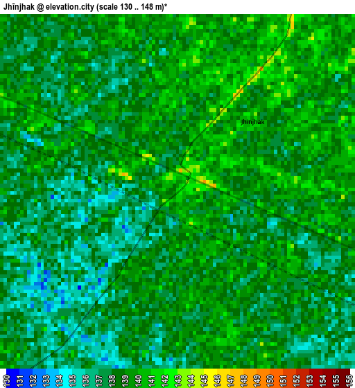 Jhīnjhak elevation map