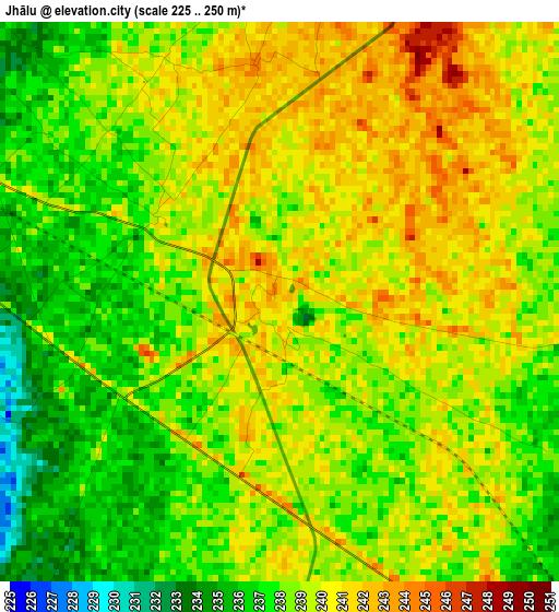 Jhālu elevation map