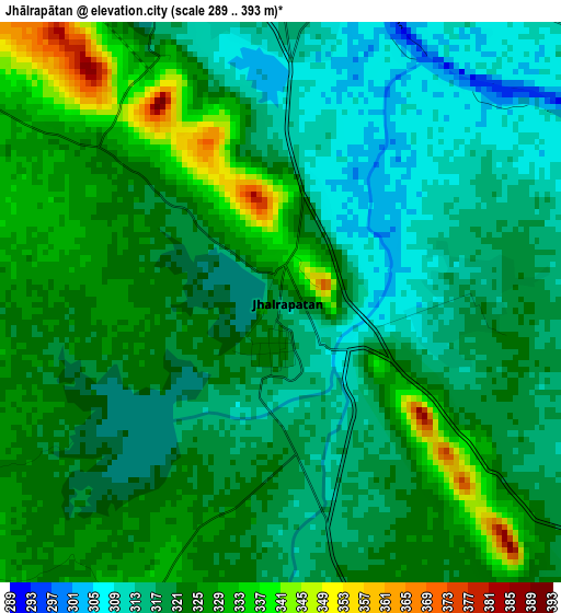 Jhālrapātan elevation map