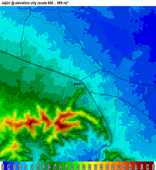 Jejūri elevation map