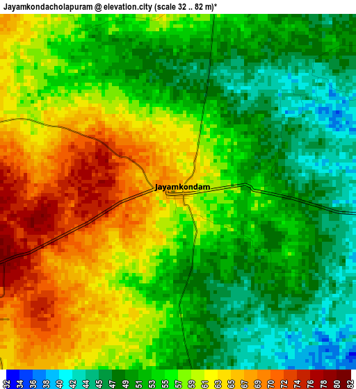 Jayamkondacholapuram elevation map