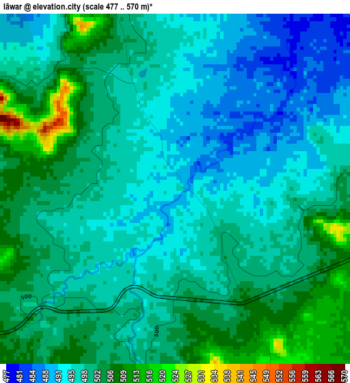 Iāwar elevation map