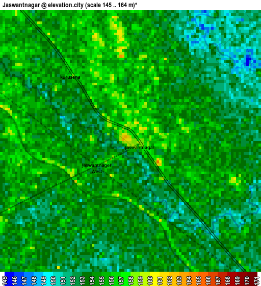 Jaswantnagar elevation map