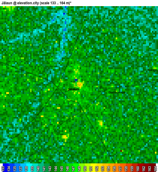 Jālaun elevation map