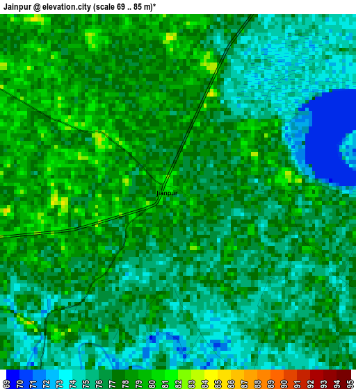 Jainpur elevation map