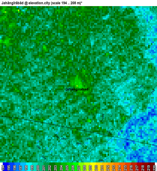 Jahāngīrābād elevation map