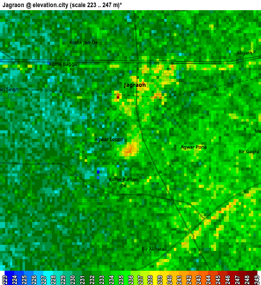 Jagraon elevation map