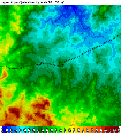 Jagannāthpur elevation map