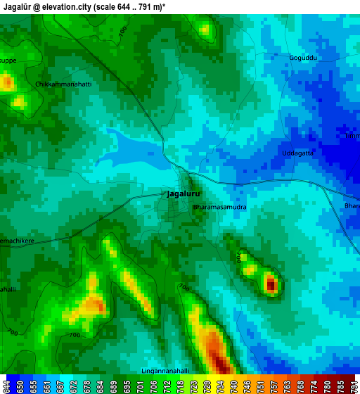 Jagalūr elevation map