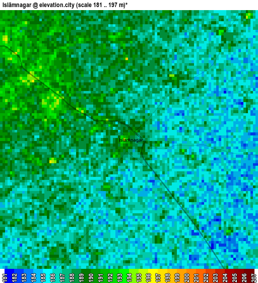 Islāmnagar elevation map