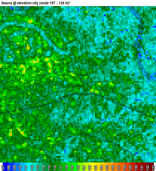 Ikauna elevation map