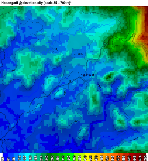 Hosangadi elevation map