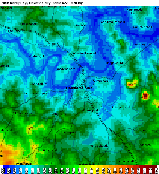 Hole Narsipur elevation map