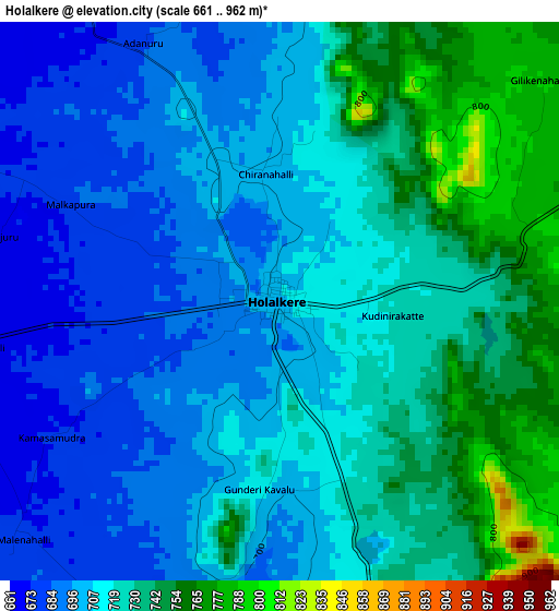 Holalkere elevation map