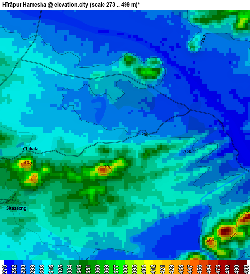 Hīrāpur Hamesha elevation map