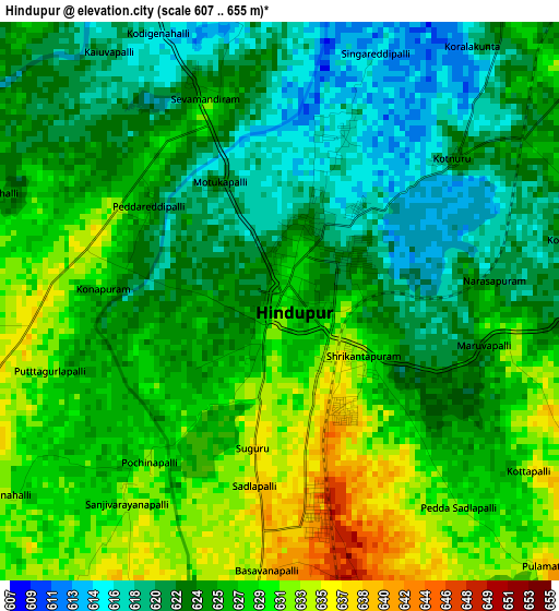 Hindupur elevation map