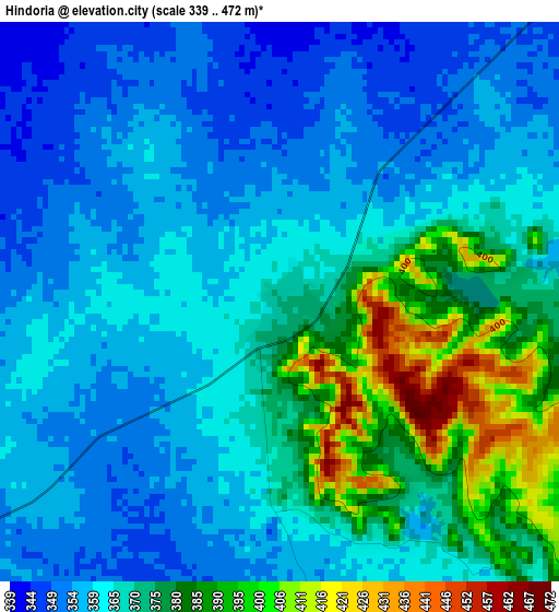 Hindoria elevation map