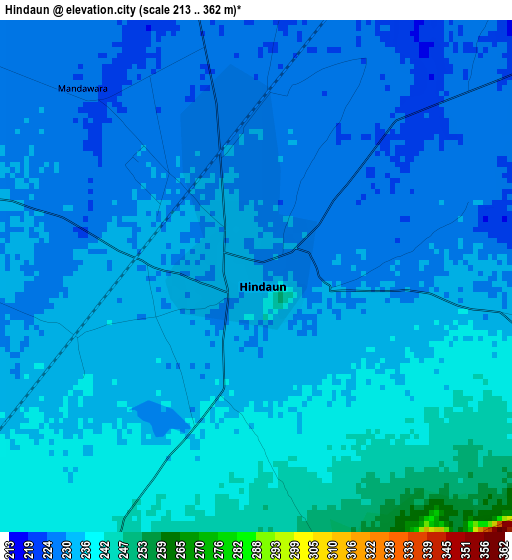 Hindaun elevation map